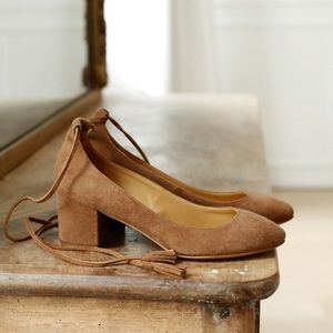 Sézane Valentina suede wrap pumps - Size 37
